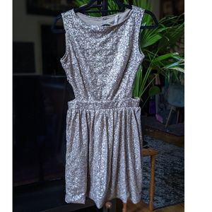Gold Sequin Mini Dress With Back Cutout